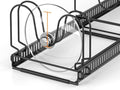 MUDEELA Expandable Pot Pan Lid Organizers inside Cabinet, 20 Divider-Black | Expandable 11.8–22.9", 20 Adjustable Divider, Tool-Free Assembly, Non-Slip, Scratch-Proof, For Pan Lid Cutting Board Bakeware