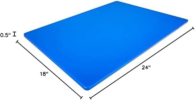 Thirteen Chefs Extra Large 24 x 18 Blue Cutting Board - 1/2" Thick HDPE Plastic for Fish and Seafood, Restaurant Quality Poly, NSF for Commercial Kitchens