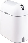 ELPHECO Bathroom Trash Can with lid, 2.5 Gallon, Motion Sensor, White Grey | Waterproof Garbage Can, Automatic Waste Basket, Butterfly Lid, Plastic Garbage Bin for Bedroom and Office