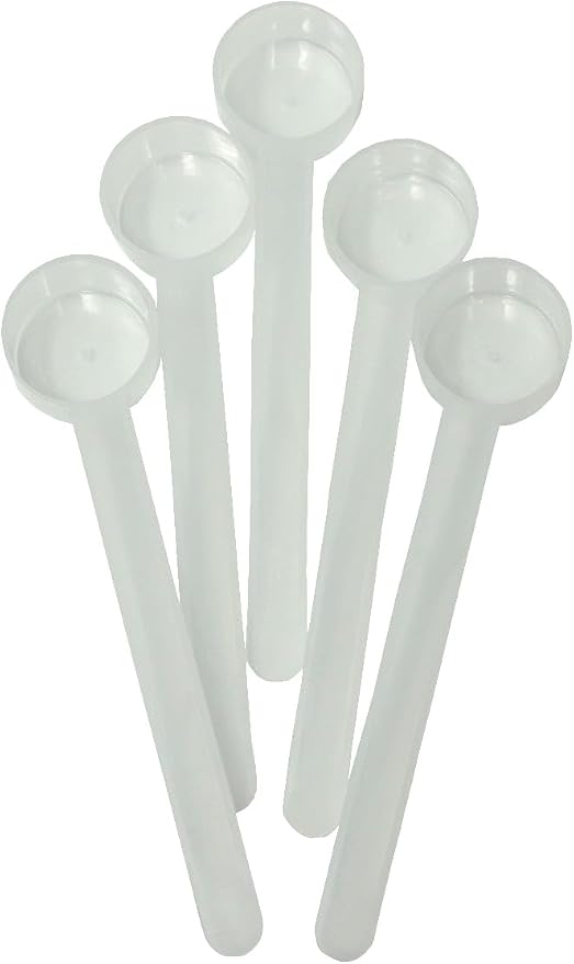 1 Tablespoon (1/2 Oz. | 3 Teaspoon | 14.8 mL) Long Handle Plastic Measuring Spoon for Coffee, Protein Powder, Spices, Grains, Dry Goods – Food-Grade BPA-Free (Pack of 5)