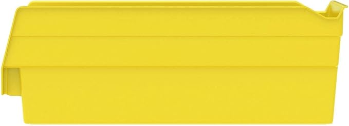 Akro-Mils 30120 Heavy Duty Plastic Shelf Bins, 12"x 4"x 4", Yellow, 24-Pack | Heavy Duty Nesting Storage Bins for Garage, Closet, Refrigerator, Kitchen, Cabinet, Drawer Organization, Pantry Organization