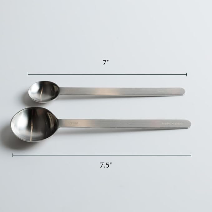 Naoki Matcha Stainless Steel Measuring Spoon/Scoop Set | 2g (1 teaspoon) and 6g (1 table spoon) Serving Of Matcha Powder
