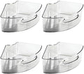 mDesign Plastic Lazy Susan Cabinet Storage Bin with Front Handle for Kitchen Countertop, Pantry, Shelf, Fridge Organization - Hold Food, Drinks, Snacks - Ligne Collection - 4 Pack - Smoke Gray