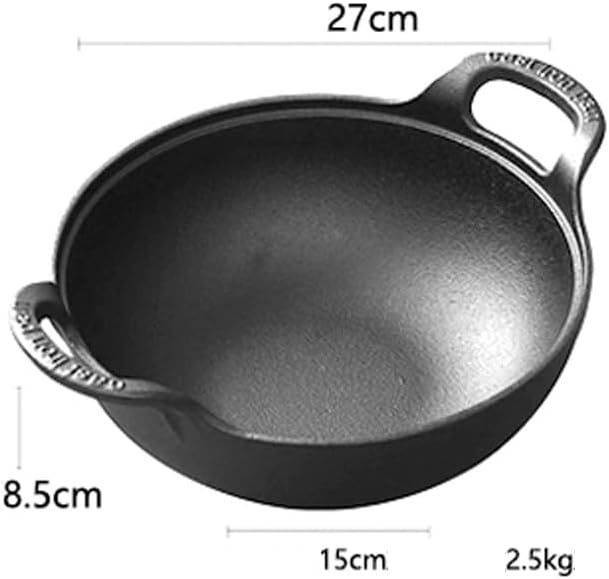 Cast Iron Wok with Handles, Grilling Wok (11" inch)