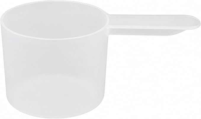 1/2 Cup (4 Oz. | 118.4 mL) Short Handle Plastic Measuring Scoop for Coffee, Protein Powder, Pet Food, Spices, Grains, Dry Goods – Food-Grade BPA-Free (Pack of 25)