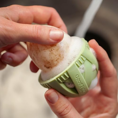 GoodEgg The Original Egg Brush, Silicone Egg Cleaning Brush for Farm Fresh Eggs, Chicken Coop Cleaning Tools, Egg Washer, Chicken Coop Accessories, Large to XL Sized Eggs, Green, As Seen On Shark Tank | Patented Silicone Design for Any Size Eggs, Made ...