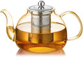 DOPUDO 40OZ (1200ML) Glass Teapot with Infuser Stovetop Safe, Clear Glass Tea Pot Kettle, Borosilicate Tea Pot with Infusers Filter for Loose Tea, Tea Kettle Dishwasher Safe (Champagne)