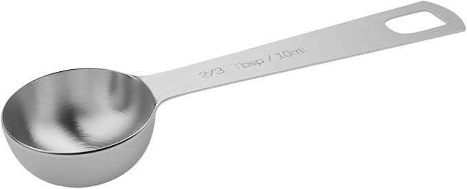1PCS 2/3Tbsp(2tsp, 10ml) Measuring Spoon, Stainless Steel Teaspoon | High Precision, Food-Grade, ‌Rust-Free, Dishwasher-Safe, Easy-Read Markings, Multi-Purpose, Sturdy & Durable