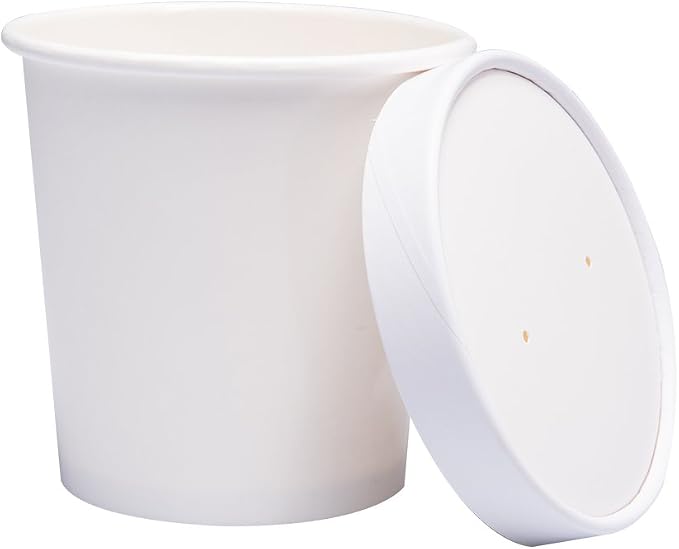 40 Count (16 oz) One - Pint Frozen Dessert Containers with Lids | Ice Cream Cups with Lids