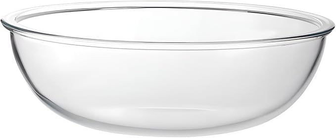 12.3in Wide 6Qt Extra Large Glass Bowl,Glass Salad Bowl Mixing Bowl for Sourdough Bread Dough Making Marinating Meat,Serving Fruit Bowl on Kitchen Countertop for Party,Pasta Dish, Clear