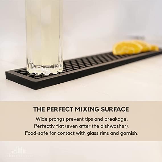 A Bar Above Heavy Duty Bar Mat, Food Safe Silicone Mat, 3.5" x 18" 3-Pack | Commercial Strength, For Bartending and Coffee, Dish Drying Pad, Kitchen Counter, Barista Accessory, Spill Proof, Great Pick