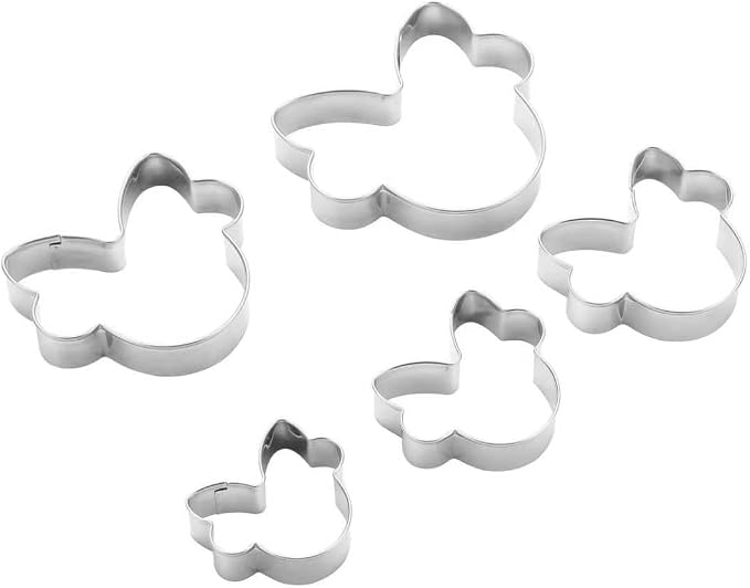 MrCookie Girl Mouse Cookie Cutters Set,5pc Thickened Stainless Steel.