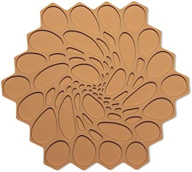 7 x 7 Hive Interlocking Silicone Trivet, BPA, PVC-Free, Heat Resistant Up to 675°F, Non Slip, Protects Table from Heat, Amber Color, Pack of 1