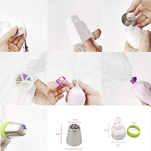 Dr.Pedi 15 Pcs Christmas Decorations Piping Bags and Tips Set 13 Piping Tips Set Icing Tips Icing Piping Nozzles Set Frosting Bags Ties Cupcake Decorating Kit