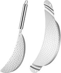 Boao 2 Pieces Pot Strainer with Handle for Pan,Fits Up to 10 in | Stainless Steel,Recessed Hand Grips, Clip-On Pan Edge, Pasta Strainer,Suitable for Kitchen