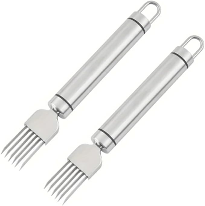 2Pack Green Onion Slicer, Multi-Blade Kitchen Herb Cutter, Professional Scallion Shredding Tool (2, Silver and black)