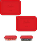 SOPHICO 3 Cup Rectangle Silicone Replacement Lids for Pyrex 7210-PC Glass | Food Grade Silicone, Leakproof、Airtight Lids, Dishwasher Microwave Safe
