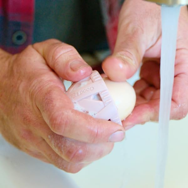 GoodEgg The Original Egg Brush, Silicone Egg Cleaning Brush for Farm Fresh Eggs, Chicken Coop Cleaning Tools, Egg Washer, Chicken Coop Accessories, Standard Sized Eggs, Pink, As Seen On Shark Tank | Patented Silicone Design for Any Size Eggs, Made in t...