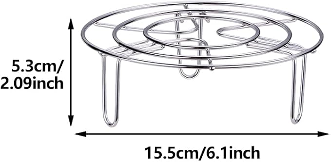 Steam Rack, Heavy Duty Steaming Rack Stand, Stainless Steel Round Steamer Cooling Rack Trivet, Pot Steamer Insert Food Stand, Steaming Cookware Accessories(Size:15.5cm/6.1in)