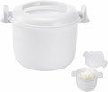 SHERCHPRY 1.8L Microwave Rice Cooker with Lid, 1 Cup Capacity | Rice Cooker for Microwave, Microwavable Steamer for Pasta and Vegetables, Compact Cooking Container for Small Kitchens