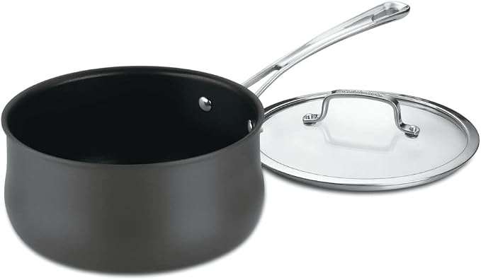 Cuisinart Contour 1-Quart PURELYCERAMIC™ Nonstick PFAS Free Hard-Anodized Saucepan with Cover, 6419C-14