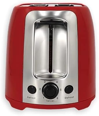 EUROSTAR ET751R 2-Slice Cool Touch Wide-Slot Toaster, Red