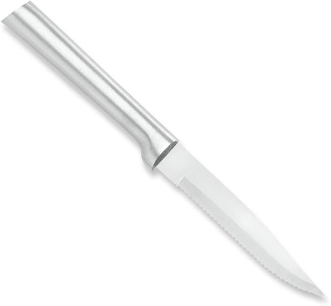 RADA Cutlery Four Serrated Steak Knives Gift Set (S4S), Silver | 4-Piece Knife Set , Stainless Steel Blade, Cast Aluminum Handle