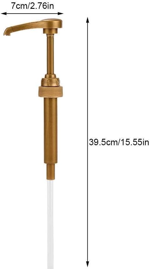 Syrup Pump Compatible with Torani, DaVinci and Skinny (Set of 2) - fits bottles (25.4 oz-750ml) (Gold) | Leak-free, 1/4oz precision pump with locking nozzle. Great for coffee bar accessories, dirty soda stations & dessert sauces