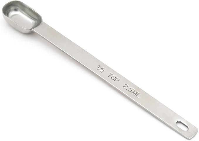 1PCS 1/2TSP(2.5ML) Measuring Spoon, Stainless Steel Long Handle Teaspoons | High Precision, Food-Grade Stainless Steel, ‌Rust-Free, Dishwasher-Safe, Easy-Read Markings, Multi-Purpose, Sturdy & Durable