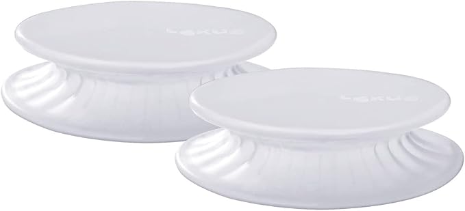Lékué Reusable 2 x 3.3" Silicone Flexible Lids (Stretch up to 3.9") Keeps Food Fresh, Cans or Bowls, Hygienic, Lightweight, Durable Vacuum Food Saver Tops, Microwave & Dishwasher Safe
