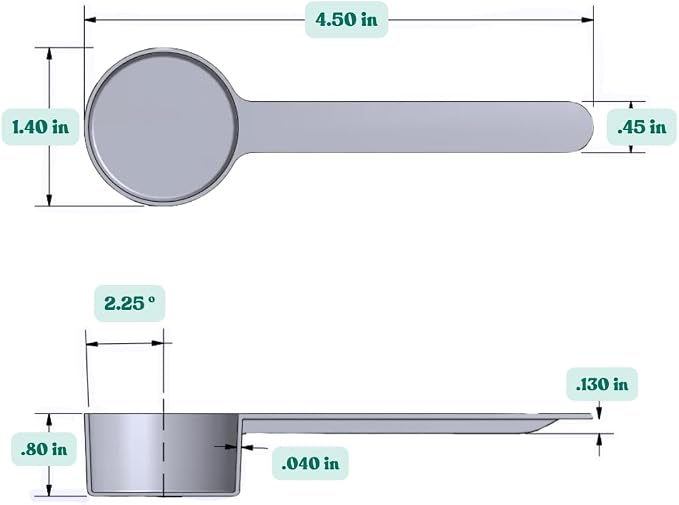 18 mL (18 CC) Long Handle Plastic Measuring Spoon for Coffee, Protein Powder, Pet Food, Spices, Grains, Dry Goods – Food-Grade BPA-Free (Pack of 10)