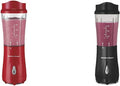 Hamilton Beach Personal Blender with 14oz Travel Cup and Lid, Black (51101AV) & Hamilton Beach Personal Blender for Shakes and Smoothies with 14oz Travel Cup and Lid, Red (51101RV)