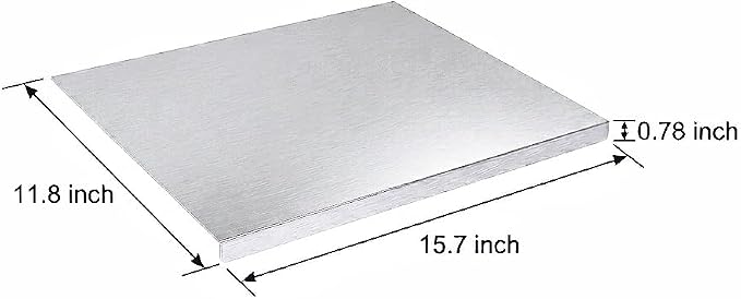 Stainless Steel Cutting Board, 15.7 x 11.8 Inch Chopping Boards with Lip for Kitchen, Heavy Duty Metal Cutting Boards for Meat Vegetables & Bread, Stove Top Pastry Board(40 x 30 cm)