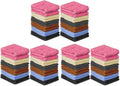 QUBA LINEN 100% Cotton Washcloth Set 72 Packs – Soft, Absorbent Face Towels for Bathroom & Gym Use – Reusable, Durable & Machine Washable Wash Cloths - Multi-Color, 12x12 Inches
