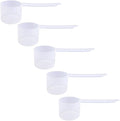 50cc Long Handle Measuring Scoop (10 tsp / 3.33 Tbsp / 50mL) - Heavy-Duty Plastic Spoon for Powders, Protein, Coffee, and Baking, 5-Pack
