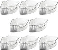 mDesign Plastic Lazy Susan Cabinet Storage Bin with Front Handle for Kitchen Countertop, Pantry, Shelf, Fridge Organization - Hold Food, Drinks, Snacks - Ligne Collection - 8 Pack - Smoke Gray Tint
