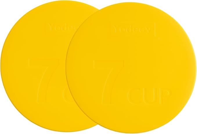 Yodecy Silicone Bowl Lids fit Pyrex Glass Bowls 7402-PC 7 Cup, Yodecy Silicone Bowl Lids fit Anchor Hocking Glass Bowls 7402-PC 7 Cup,Replacement Lids(2 Pack Yellow)