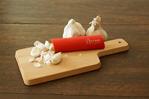 Cestari Silicone Garlic Peeler Roller Tube – Effortless Garlic Skin Remover | BPA-Free, Odor-Resistant, Dishwasher Safe Fast, Mess-Free Prep Kitchen Tool – Red, for Home Cooks and Chefs