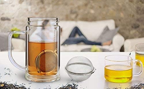 Fu Store 2pcs Stainless Steel Mesh Tea Ball 2.1 Inch Tea Strainers | Teas Infuser Strainer Filters for Teas