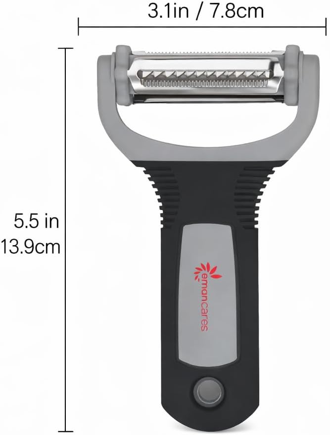 3-in-1 Vegetable Peeler Set – Ultra Sharp Stainless Steel Y Peeler with Julienne Blade, Heavy Duty Kitchen Tool