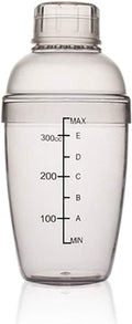 Plastic Cocktail Shaker,Drink Mixer Hand Shaker Cup with Scales,Transparent (10 oz / 300cc)