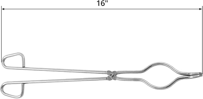 QWORK Crucible Tongs, 2 Pack 16" Stainless Steel Professional Grade Crucible Kit