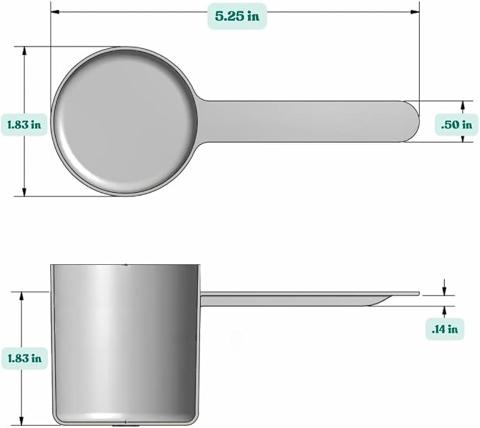 67 mL (67 CC | 2.27 Oz.) Long Handle Plastic Measuring Scoop for Coffee, Protein Powder, Pet Food, Spices, Grains, Dry Goods – Food-Grade BPA-Free (Pack of 25)