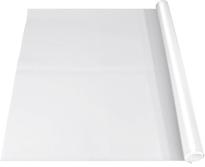 VOKOY 36x24 Inch Silicone Mat for Crafts, Extra Large Silicone Painting Mat, Clear Silicone Sheet for Kitchen Countertop, Baking, Clay, Arts - Heat resistant, Washable (White,Translucent)