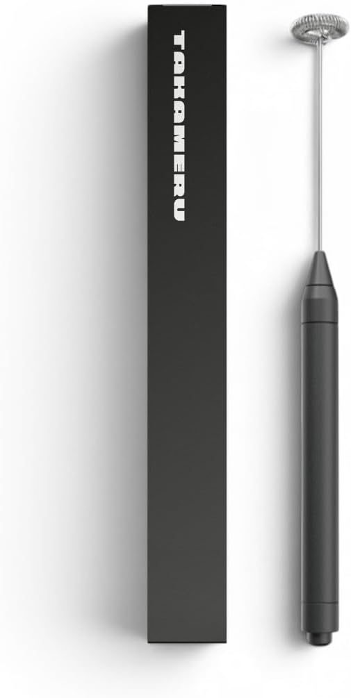 Handheld Milk Frother & Drink Mixer, 12000 RPM for Coffee, Matcha & Mixed Drinks, Black