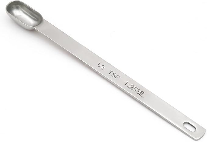 1PCS 1/4TSP(1.25ML) Measuring Spoon, Stainless Steel Long Handle Teaspoons | High Precision, Food-Grade Stainless Steel, ‌Rust-Free, Dishwasher-Safe, Easy-Read Markings, Multi-Purpose, Sturdy & Durable