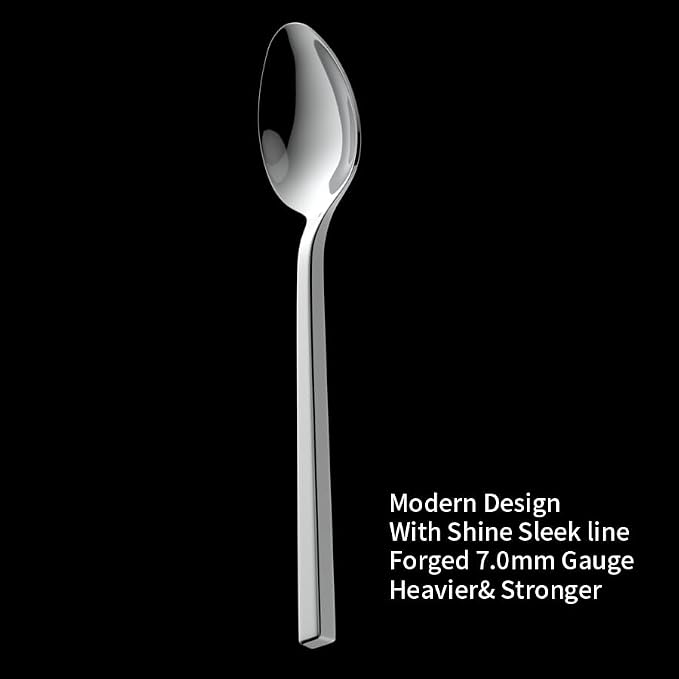 Alata Cube 20-Piece Forged Flatware Set, Service for 4, Mirror Finish | 18/0, Stainless Steel, Dishwasher Safe, Square Handle, Silverware Set, Cutlery Set, Daily Use, Party, Present, Restaurant
