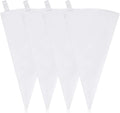 4 Pack Canvas Cloth Piping Bags Reusable Pastry Bags Fabric Icing Bags, Tipless Piping Bags for Baking, 12 inch Cake Piping Bags Cake Decorating Bags Icing Piping Bags (White)