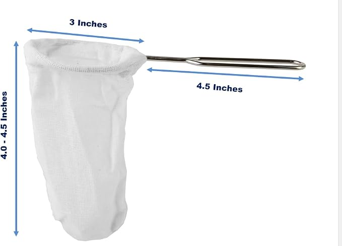 Thai Tea Filter (3 Inches) Reusable Traditional Thai style/Coffee/Tea Strainer/Cloth Tea Filter/Muslin Cloth Strainer Made in Thailand