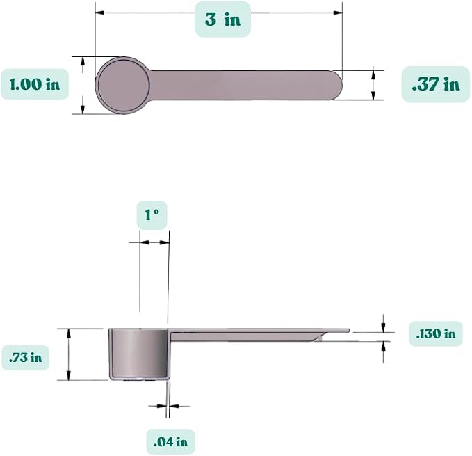 1/2 Tablespoon (1.5 Teaspoon | 7.5 mL) Scoop for Measuring Coffee, Grains, Protein, Spices and Other Dry Goods (Pack of 100)